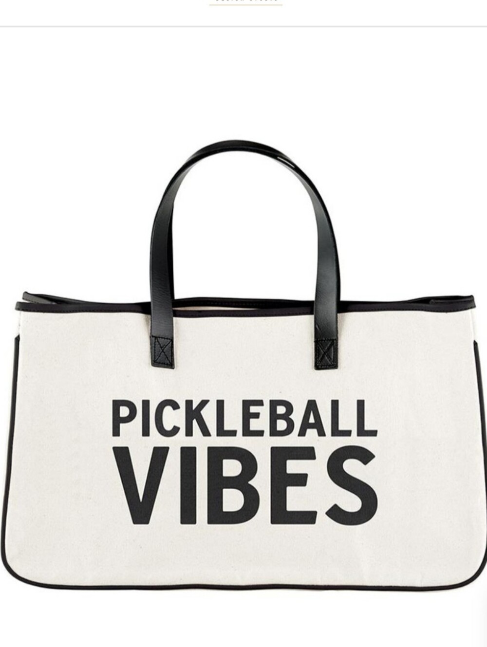 Pickleball Vibes Canvas Tote Bag - Black on Natural